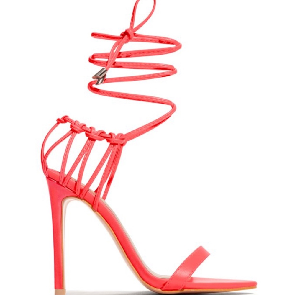 So Me brand All nighter neon coral heel
